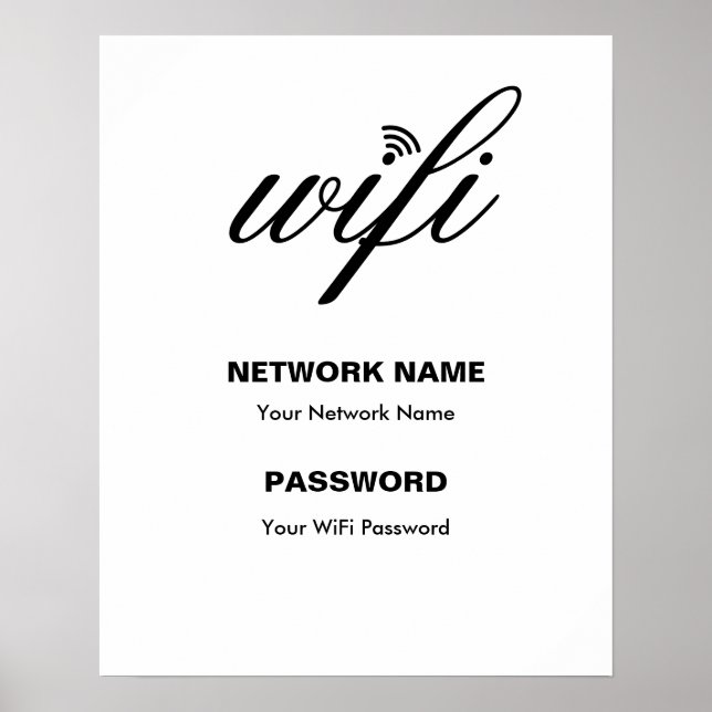 Poster Detalhes da marca Wi-Fi personalizada e branco de  (Frente)