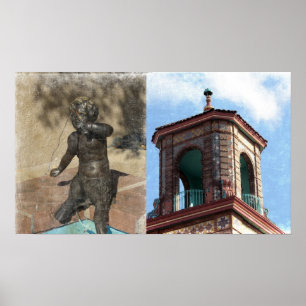 Poster Detalhes do edifício Plaza e da fonte