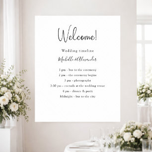 Poster Detalhes do programa de casamento branco preto