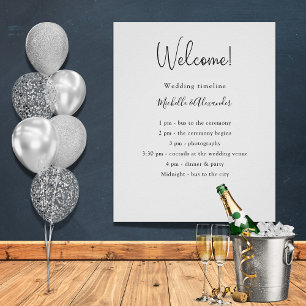 Poster Detalhes do programa de casamento branco preto