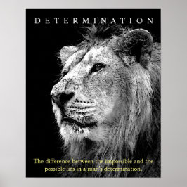 Poster Determinação de Lion Motivacional de Tendência