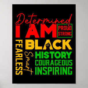 Poster Determinado Estou Orgulhoso Forte Orgulho Negro Co