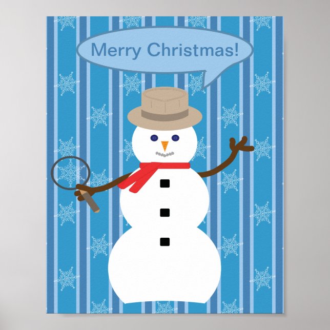 Poster Detetive Snowman de Natal divertido e Rico (Frente)
