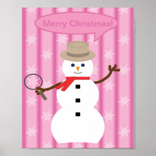 Poster Detetive Snowman de Natal divertido e Rico