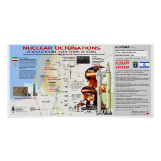 Póster Detonações Nucleares de Israel