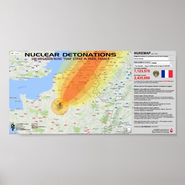 Póster Detonações Nucleares - França (Frente)