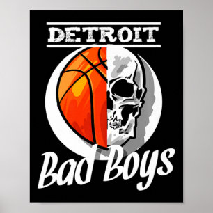 Poster Detroit Byds Bysketbyll Skull Usa