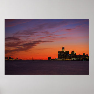 Poster Detroit Cityscape #0652