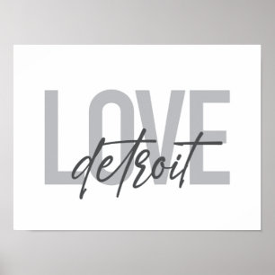 Poster Detroit de amor moderno, simples, legal, design ur