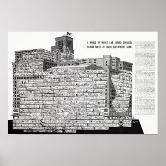 Poster Detroit de Hudson - Edifício Cutout