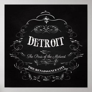 Póster Detroit Michigan - a Paris do Midwest