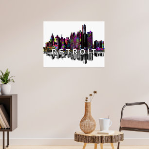 Poster Detroit, Michigan em grafite