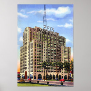 Póster Detroit Michigan Maccabee que constrói WXYZ