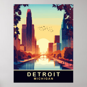 Poster Detroit, Michigan, Viagem