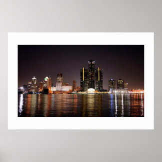 Póster Detroit Skyline