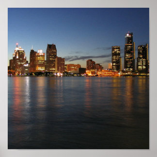 Póster Detroit Skyline