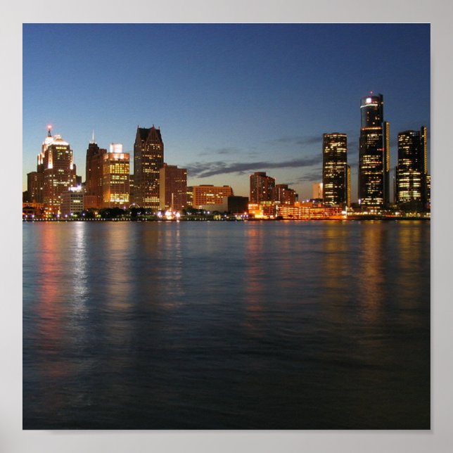 Póster Detroit Skyline (Frente)