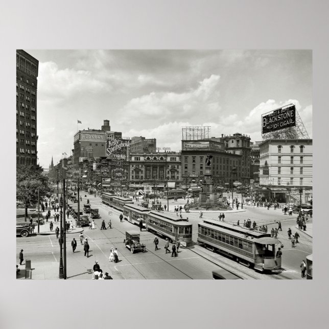 Póster DETROIT SQUARE c 1910 (Frente)