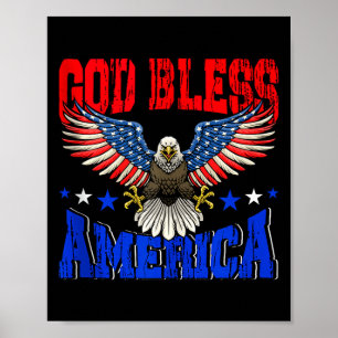 Poster Deus abençoe a águia americana bandeira da América