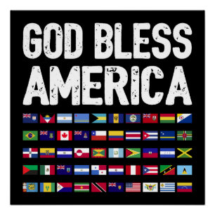 Póster Deus Abençoe a América, Todos os Países, Orgulho L