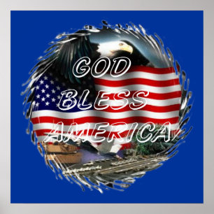 Póster Deus abençoe América