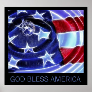 Póster Deus abençoe América