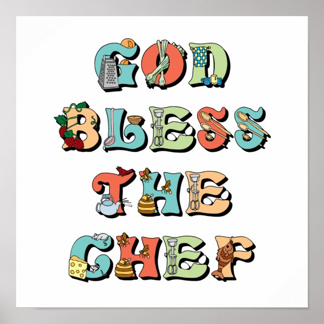 Póster Deus abençoe do Chef (Frente)