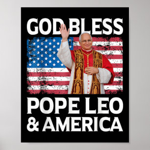 Poster Deus abençoe Leo E América O Papa Leo Xiv
