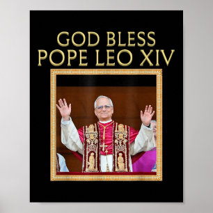 Poster Deus abençoe Leo Xiv Retrato Católico Religioso