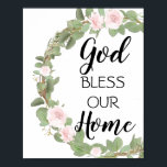 Poster Deus abençoe nossa casa<br><div class="desc">"Deus abençoe nossa casa" Schönes,  florales Typografie-Poster.</div>