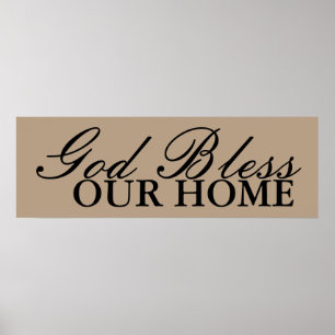 Poster Deus abençoe nossa decoração Home da arte da