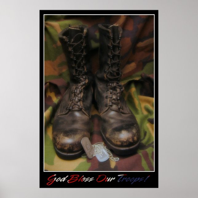 Póster Deus abençoe Nossas Tropas (Frente)