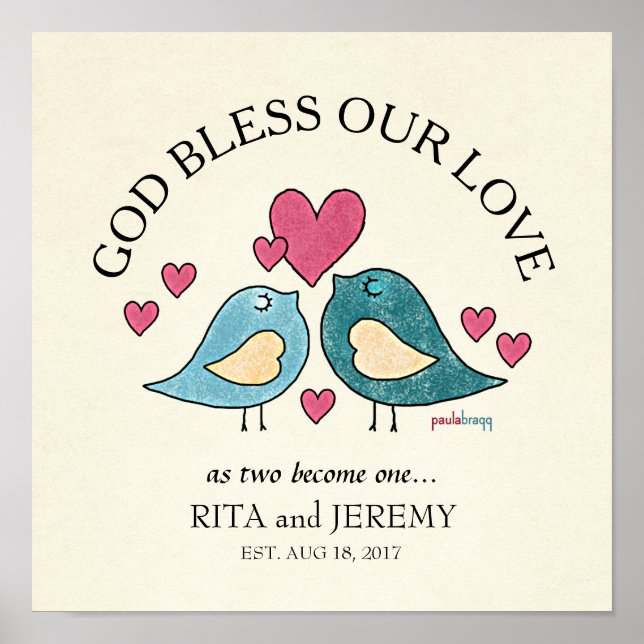 Poster Deus abençoe Nosso Amor: Personalizado (Frente)