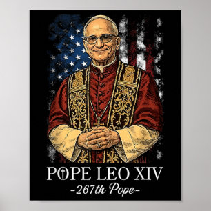 Poster Deus abençoe Novo Papa Leo Xiv Igreja Católica Fé