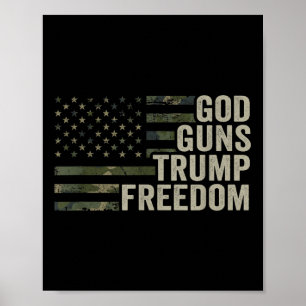 Poster Deus Arma Liberdade Imensa - Camuflagem Engraçada 