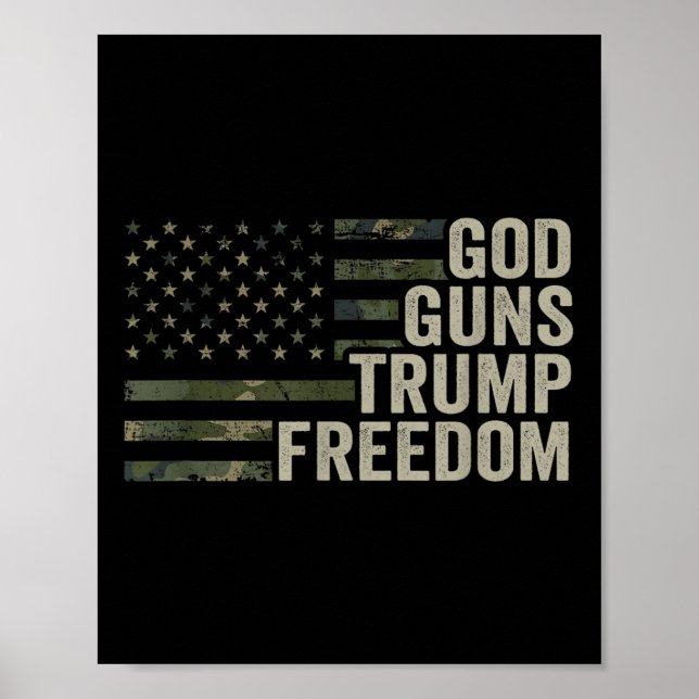 Poster Deus Arma Liberdade Imensa - Camuflagem Engraçada  (Frente)