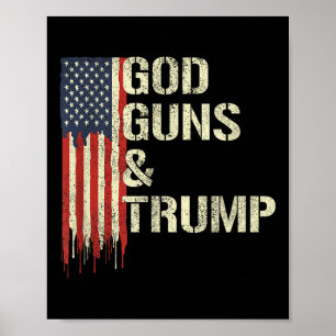 Poster Deus Armas e Trump I segundo Alteração Bandeira