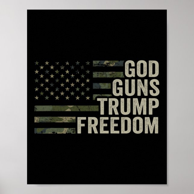 Poster Deus Armas Trump Liberdade - Camuflagem Divertida  (Frente)