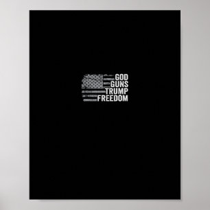 Poster Deus Armas Trump Liberdade - Divertido Cristão Pro