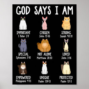 Poster Deus Bonito Diz Que Sou Gato, Bíblia Cristã de Fé