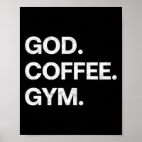 Deus Café Gym Engraçado Christian Workout Tee Jesu