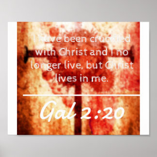 Poster Deus Cita: Gal 2:20 — "Cristo Vive Em Mim"