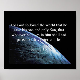 Poster Deus cita: John 3:16 — "Deus Amou O Mundo"