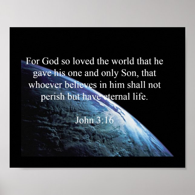 Poster Deus cita: John 3:16 — "Deus Amou O Mundo" (Frente)