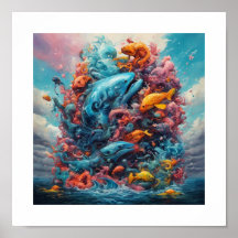 Deus criando criaturas da água