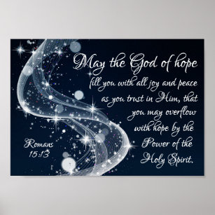 Poster Deus da Esperança, Romanos 15:13 Bíblia Verse,