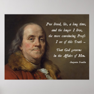 Póster Deus de Benjamin Franklin