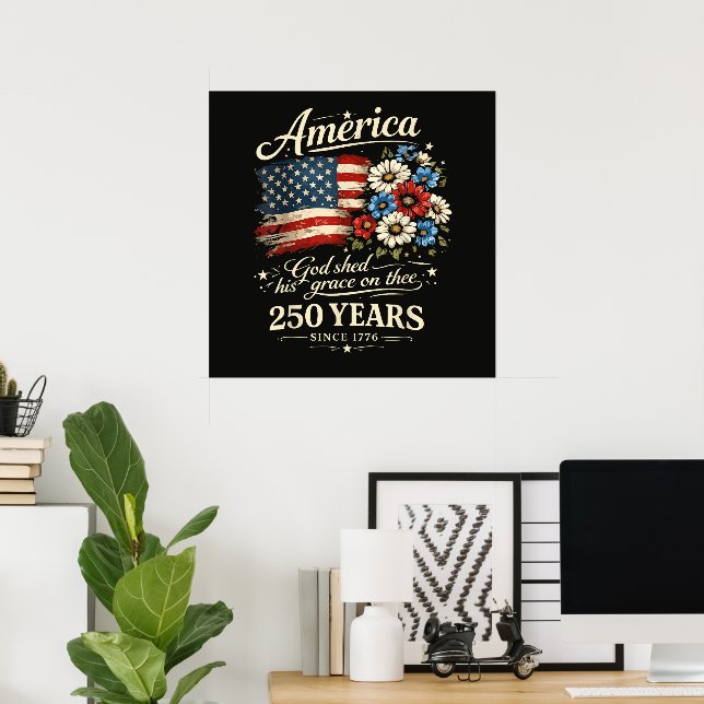 Poster Deus Derramou Sua Graça Sobre Ti Aniversário de 25 (Escritório em casa)