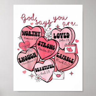 Poster Deus Diga Que Você É Dia de os namorados De Coraçã