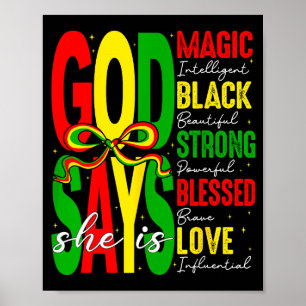Poster Deus Diz Que Ela É Amor Abençoa História Negra Afr
